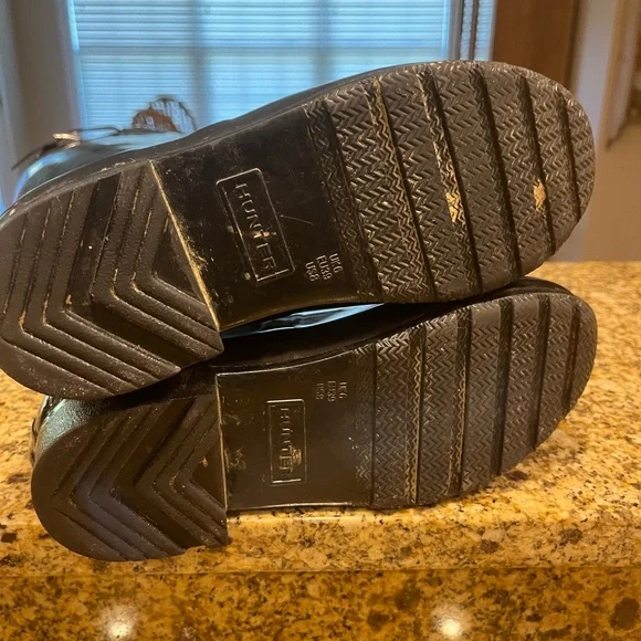 Hunter Rainboots Original Tall Gloss Rain Boot Wellies women's sz 8 Black - Picture 9 of 13